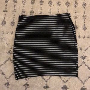Black and white striped Zara skirt